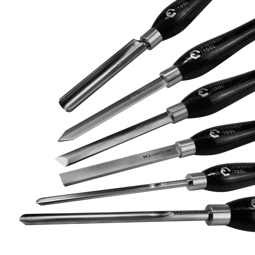 Wood Turning Tool 6Pc M2 Cryo HSS Large Size Lathe Chisel Set – FindBuyTool