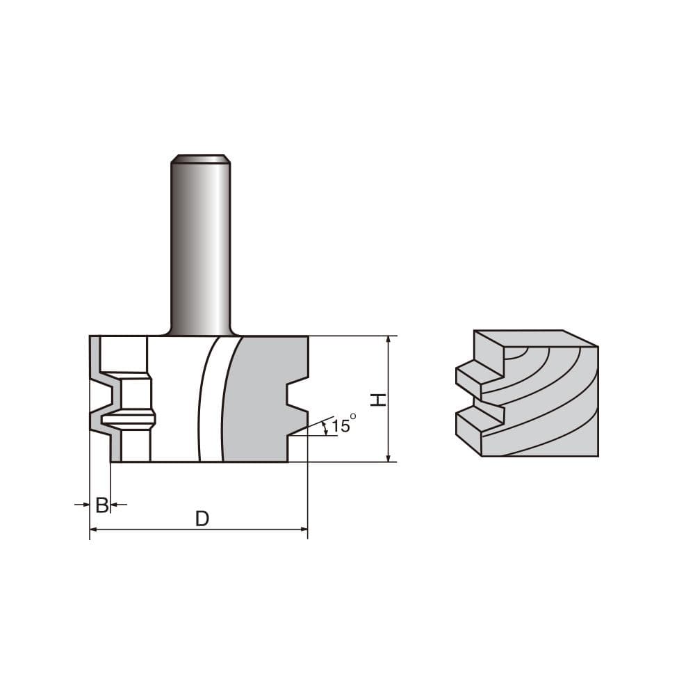 15 Degree Reversible Glue Joint Router Bit-2