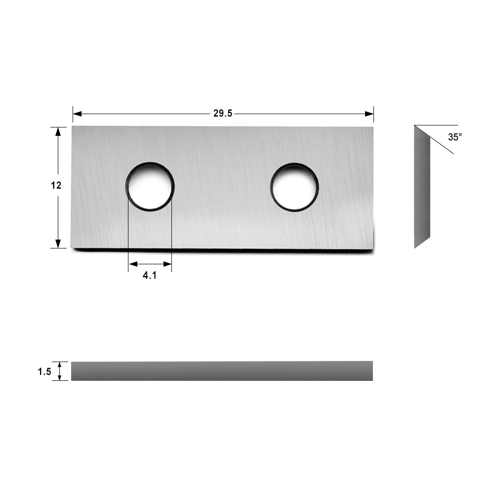 Cuchillo de inserción de carburo indexable 29.5x12x1.5 mm-35 ° para bits de enrutador, 4 borde