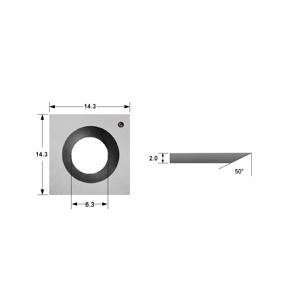 Carbide insert for WEN PL1326 JT630H JT833H Spiral Jointers 14.3x14.3x2.0mm 2-edge