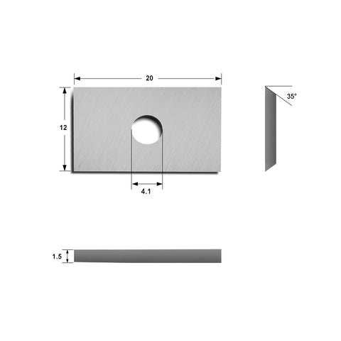 Indexable Carbide Insert Knife 20x12x1.5mm-35°，2-Edge