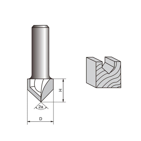90 Degree V Groove Template Router Bit-2