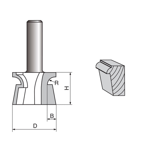 Cabinet Door Lip With Tapered Back Rabbet Router bit