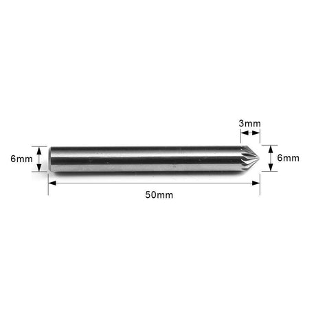 Carbide Burr K0603M06 Cone 90° OMNI Range Head D 6 x 3mm, 6mm Shank, 50mm Full Length - FindBuyTool