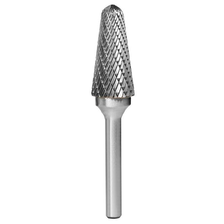 Carbide Burr L1633M06 Cone Radius End OMNI Range Head D 16 x 33mm, 6mm Shank, 77mm Full Length - FindBuyTool