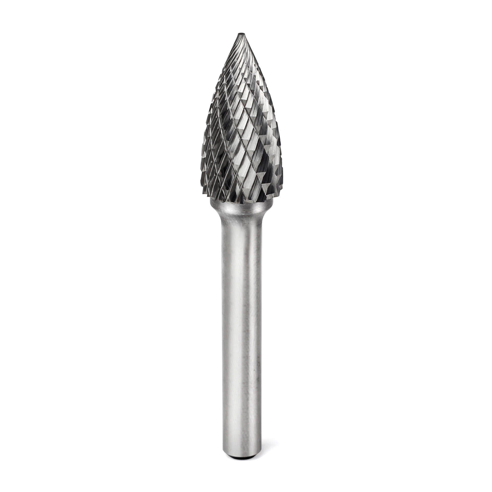 Carbide Burr SG 5 Point Tree Shape OMNI Range Head D 1 2 x 1 4 Shank 2 3 4 Inch Full Length