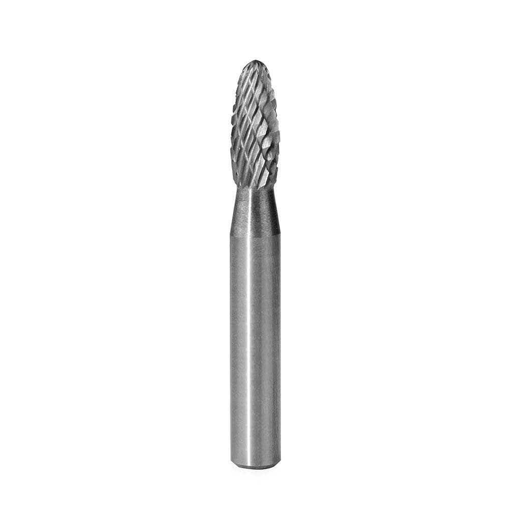 Carbide Burr SH-1 Flame Shape OMNI Range Head D 1/4 x 5/8L, 1/4 Shank, 2-1/2 Inch Full Length-1