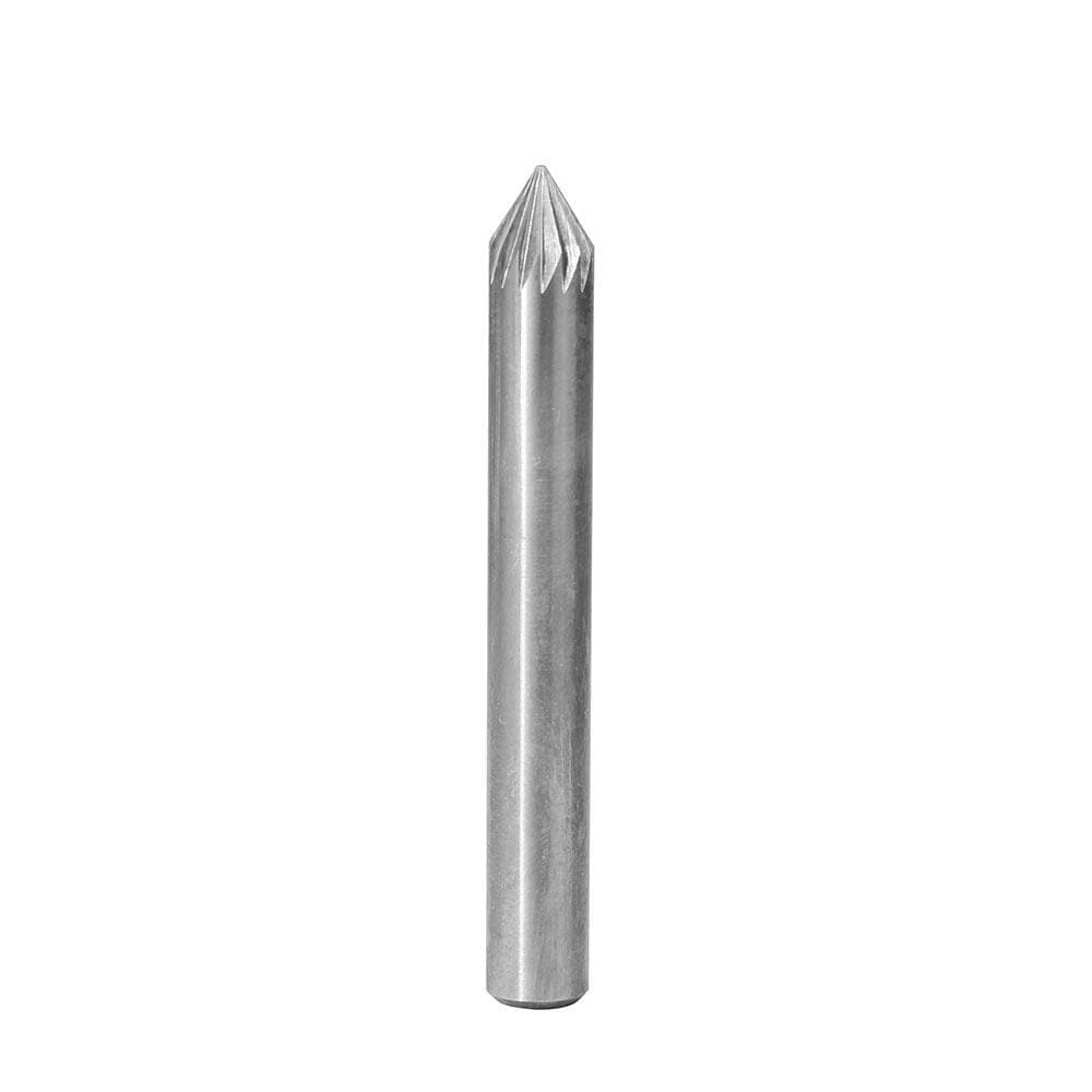 Carbide Burr SJ-1 Cone 60° OMNI Range Head D 1/4 x 3/16L, 1/4 Shank, 2 Inch Full Length-1