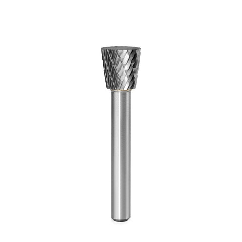 Carbide Burr SN-4 Inverted Cone OMNI Range Head D 1/2 x 1/2L, 1/4 Shank, 2-1/4 Inch Full Length-1