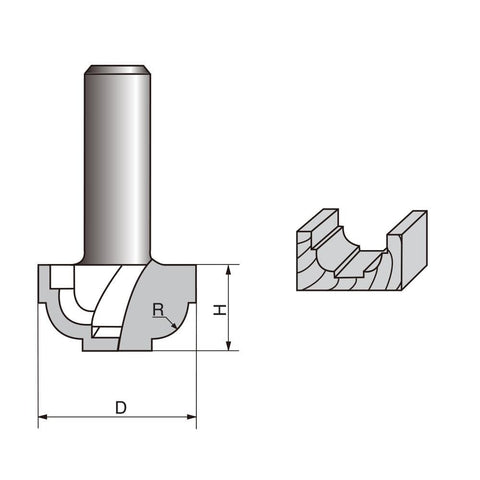 Cavetto Edge Molding Router bit-without Bearing
