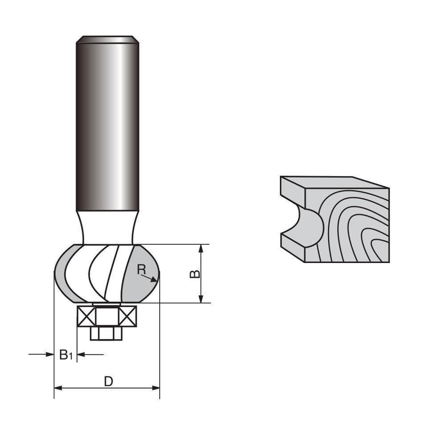 Door Lip & Finger/Drawer Pull Router bit-Concave A – FindBuyTool