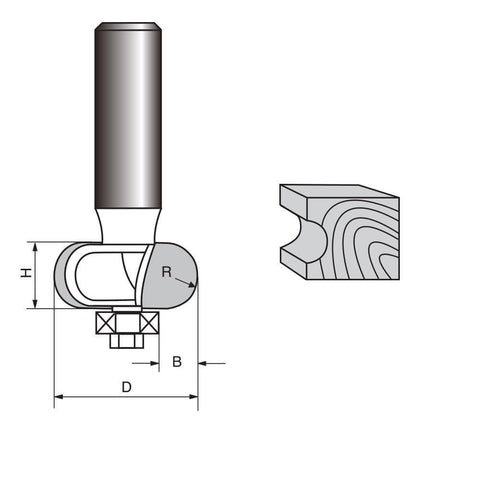 Door Lip & Finger/Drawer Pull Router bit-Concave B – FindBuyTool