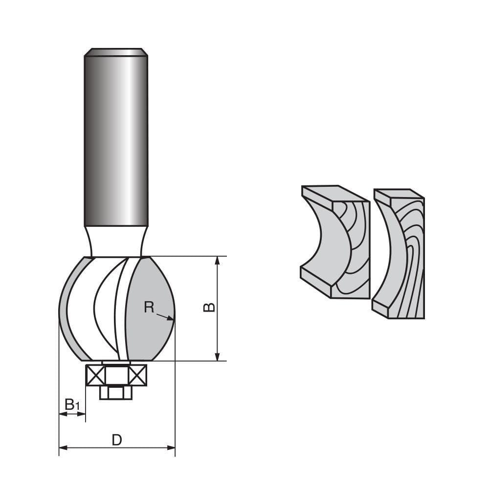 Door Lip & Finger/Drawer Pull Router bit-Core Box A – FindBuyTool