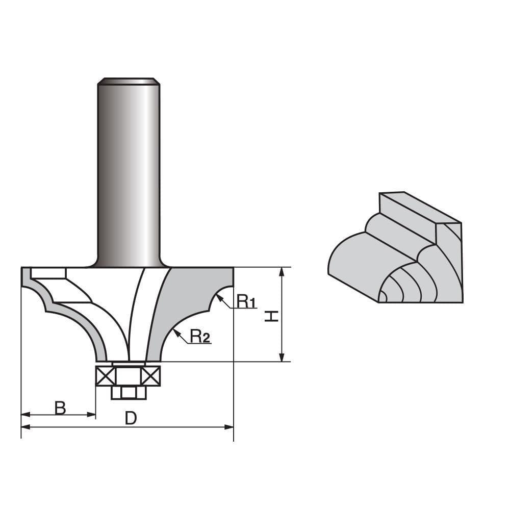 Double Round-Over Edging Router bit-0821 – FindBuyTool