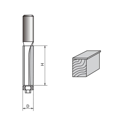 Long Blade(>38mm) Flush Trim Router Bit with Bearing-2