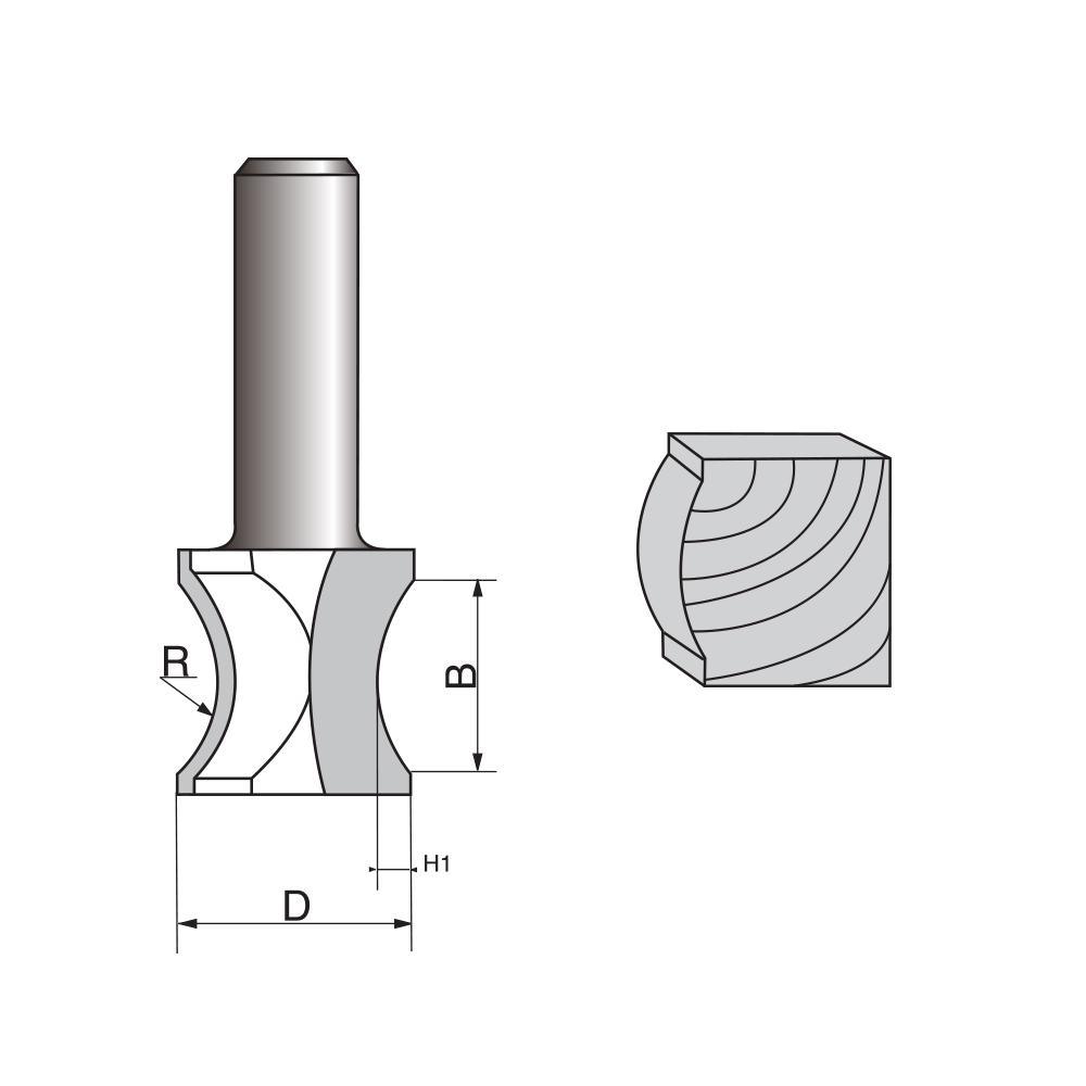 Convex Router Bit Large Fingernail / Convex Edge Router Bit-0606 – FindBuyTool