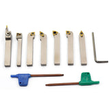 مجموعة أدوات مخرطة قابلة للفهرسة للخراطة والفراس والخلد والخيوط، 1 / ​​4inch عرقوب، 7PCS