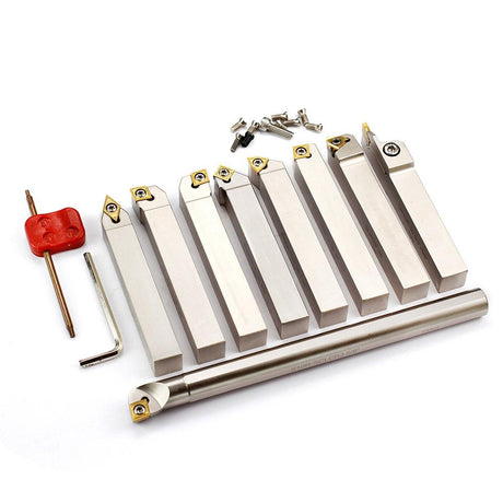 Ferramenta de torno Indexável 5 / 8in. Set Shank, 9pcs, para girar e chato