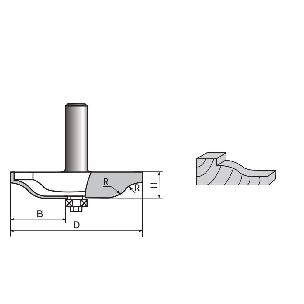 Ogee Raised Panel Router bit-1213
