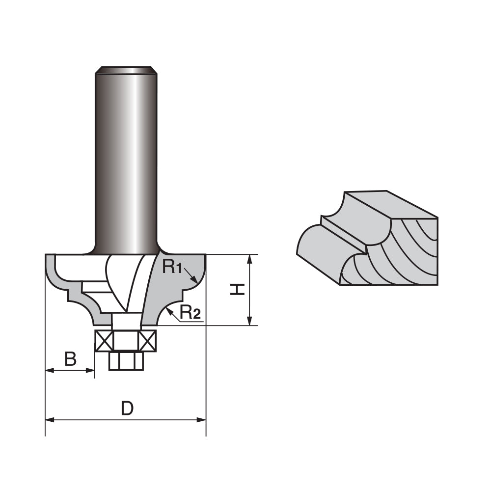 Ogee with Fillet Router bit-0807