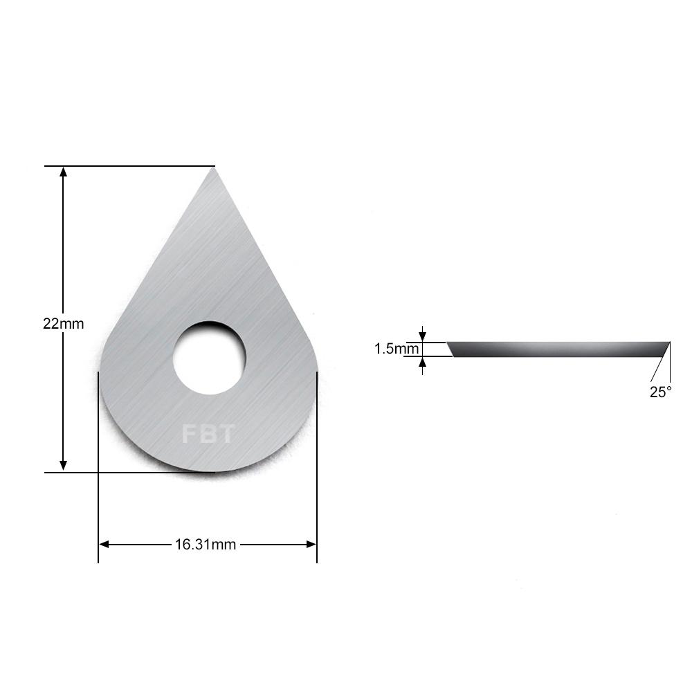Tungsten Carbide Scraper Blade, Drop Shape