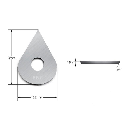 Tungsten Carbide Scraper Blade, Drop Shape