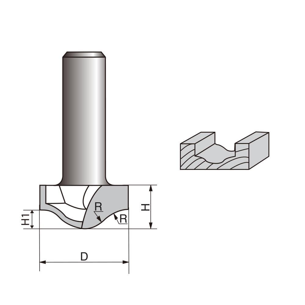 Raised Ogee Plunging Router bit