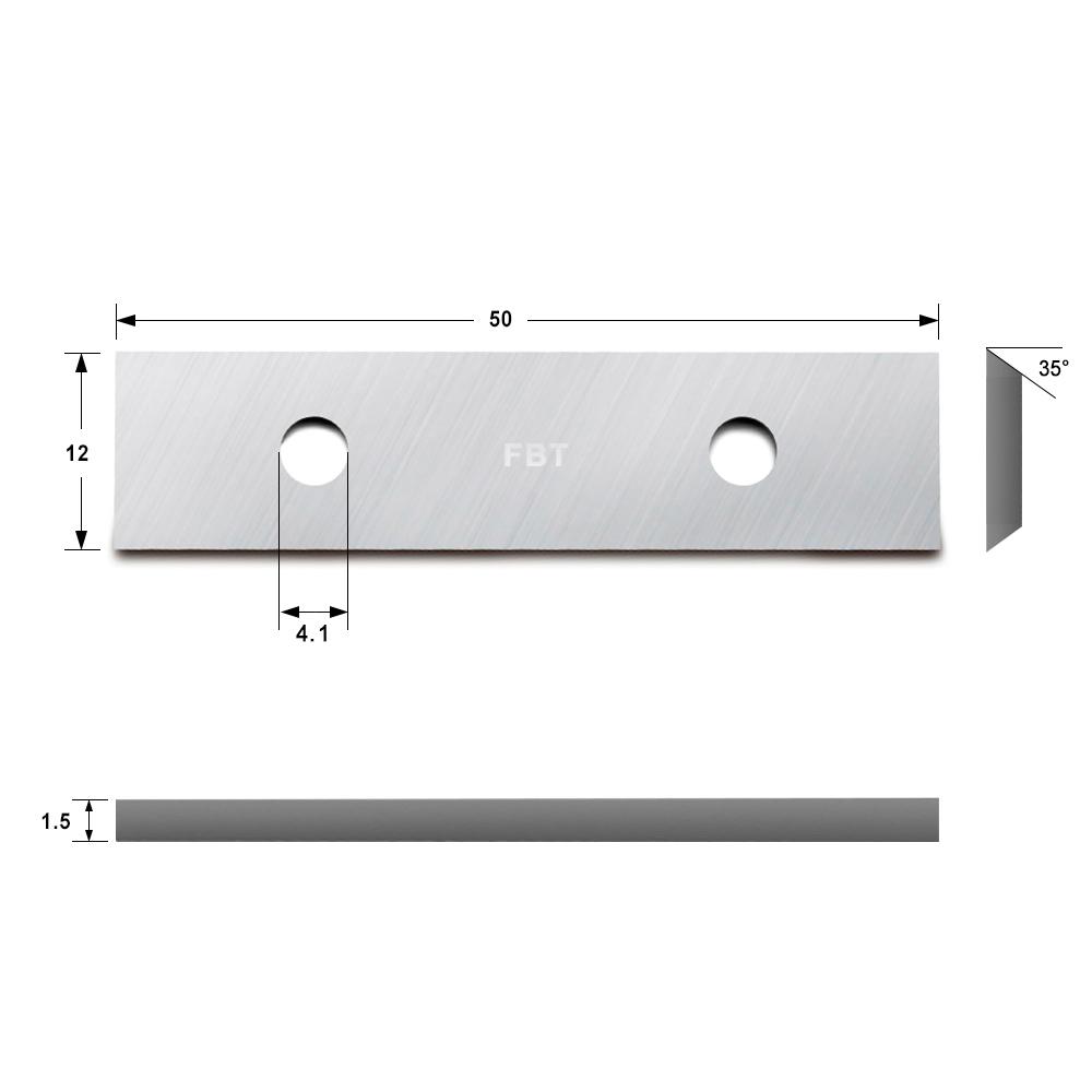 Tungsten Carbide Scraper Reversible Blade 2-Inch 50 x 12 x 1.5mm