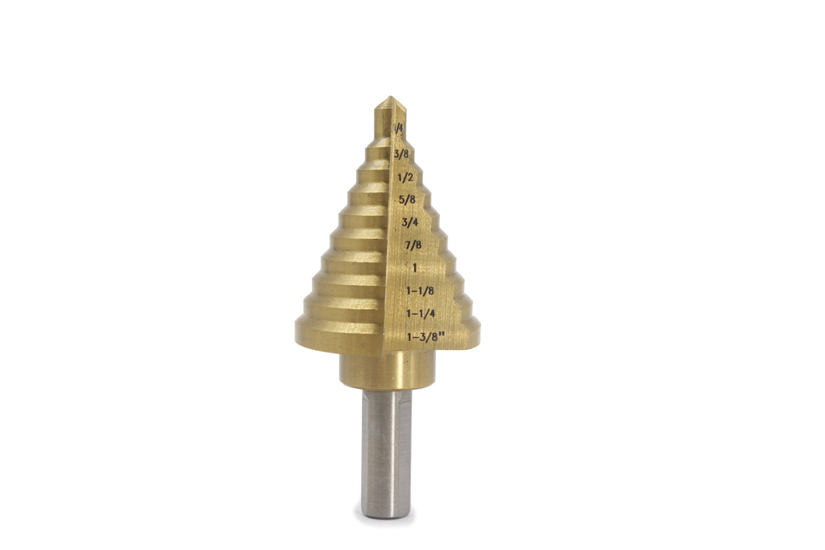 Step Drill Bit 1/4 to 1-3/8 Inch Double Fluted
