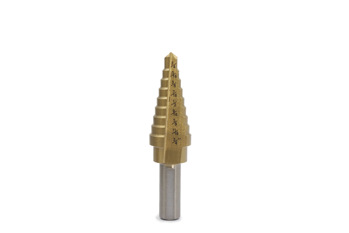 Step Drill Bit 1/4 to 3/4 Inch Double Fluted