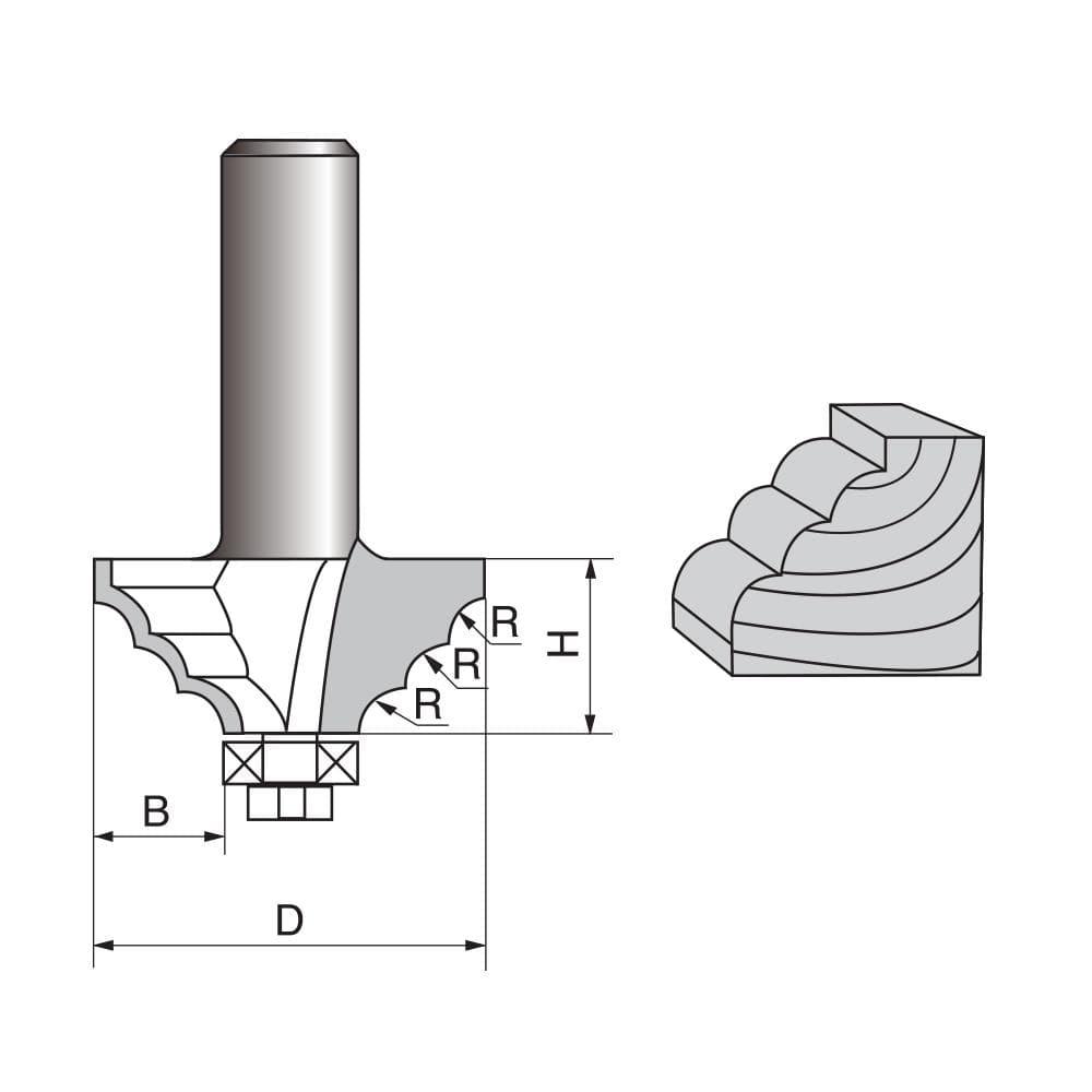 Triple Roundover molding Router bit-0818 – FindBuyTool