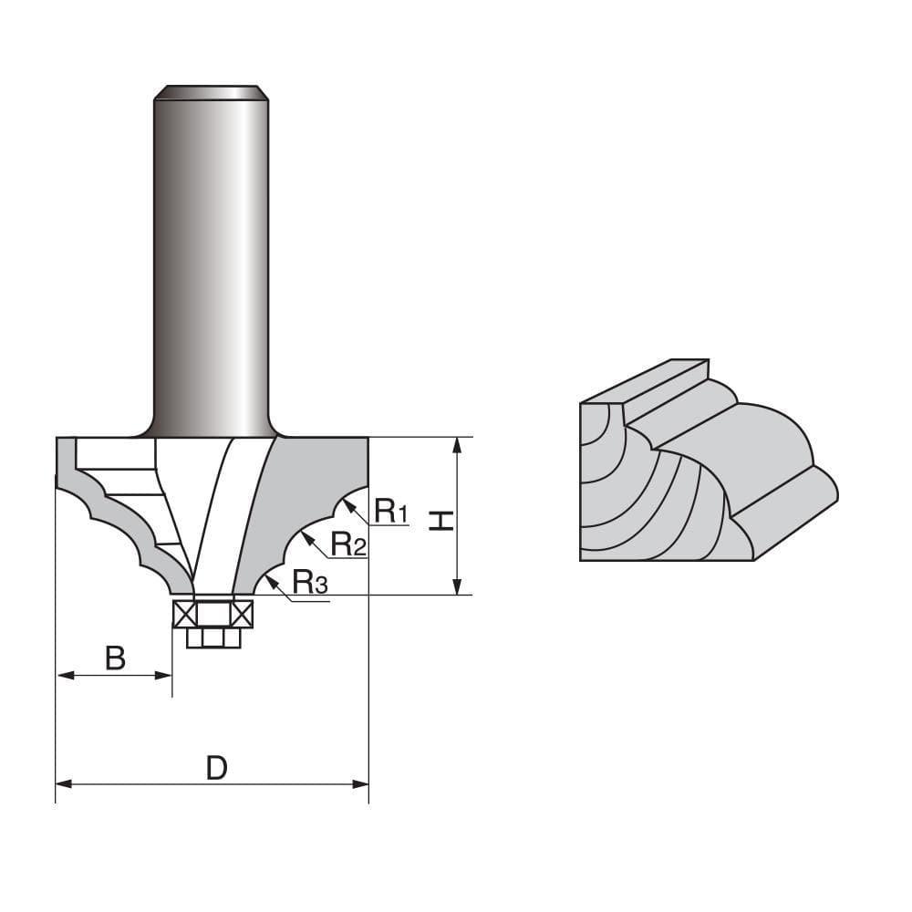Triple Roundover molding Router bit-0819 – FindBuyTool