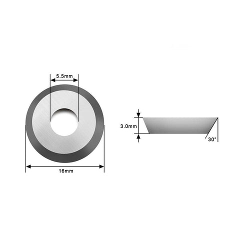 Cortador de inserción de carburo de rastrillo negativo de tornillo negativo 16x3.0-30 ° Forma redonda