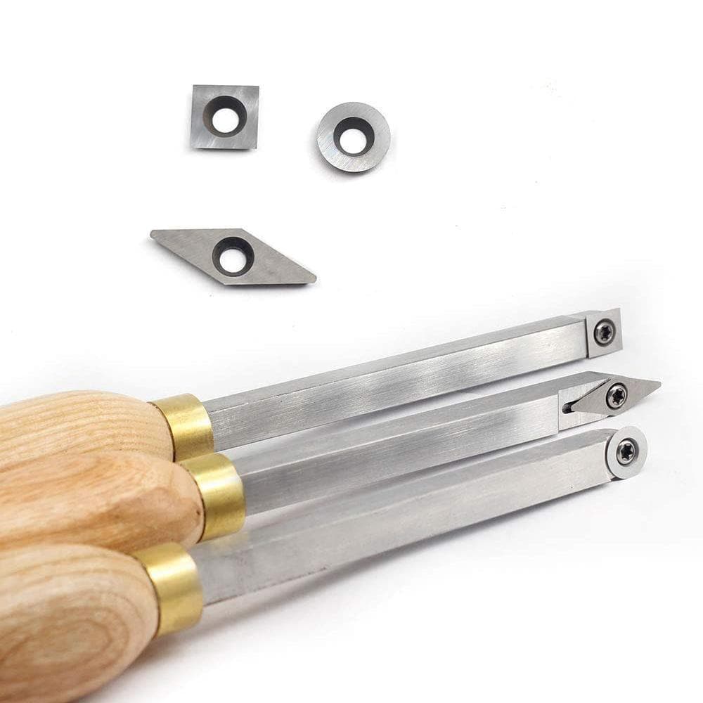 Carbide Woodturning Lathe Tool Set Mini Size, 3Pcs-4