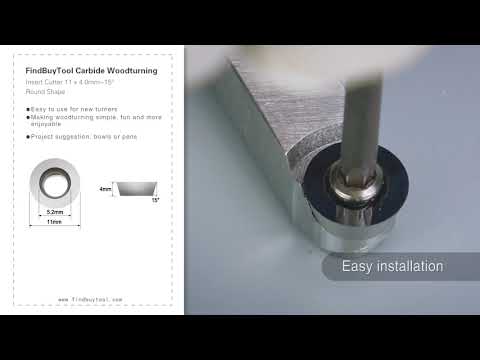 Woodturning Carbide Insert Cutter 11 x 4.0mm-15° Round Shape