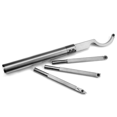 Woodturning Mini Carbide Tipped Lathe Tool Set, Stainless Steel Bars and Handle